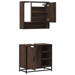 vidaXL Ensemble de meubles de salle de bain 2 Pièces Chêne marron