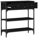 Table Console vidaXL Noir Chêne 72 5x25x75 cm Bois d'ingénierie & Acier