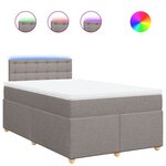 vidaXL Sommier à lattes de lit avec matelas taupe 120x190 cm tissu