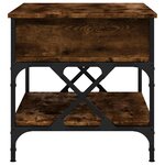 vidaXL Table basse chêne fumé 70x50x50 cm bois d'ingénierie et métal