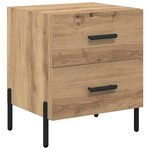 vidaXL Cabinet de chevet 2 Pièces Chêne artisanal 40 x 35 x 47 5 cm