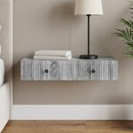 vidaXL Table d'appoint murale Sonoma gris 87 5 x 34 5 x 17 cm