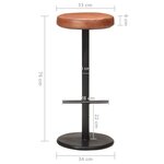 vidaXL Tabourets de bar lot de 2 marron cuir véritable