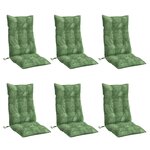 vidaXL Coussins de chaise à dossier haut lot de 6 modèle de feuille