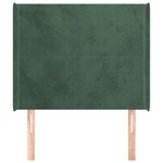 vidaXL Tête de lit avec oreilles Vert foncé 103x16x118/128 cm Velours