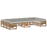 vidaXL Ensemble de canapés d'extérieur 11 Pièces Naturel et gris clair
