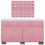 vidaXL Sommier à lattes de lit avec matelas Rose 120x200 cm Velours