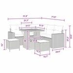 vidaXL Ensemble de canapé de jardin 8 Pièces Noir polyrotin