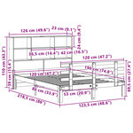 vidaXL Lit bibliothèque sans matelas cire marron 120x190cm pin massif