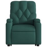 vidaXL Fauteuil inclinable de massage électrique Vert foncé Tissu