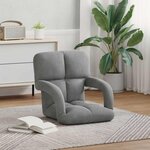 vidaXL Fauteuil de sol ajustable Gris foncé Velours