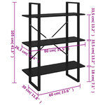 vidaXL Bibliothèque noir 80x30x105 cm bois d'ingénierie