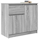 vidaXL Buffet avec tiroir sonoma gris 71x35x65 cm bois d'ingénierie