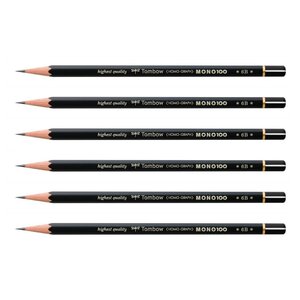 Crayon Graphite Haute Qualité MONO 100 6B x 6 TOMBOW