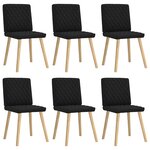 vidaXL Chaises à manger lot de 6 noir tissu