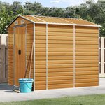 vidaXL Abri de jardin marron clair 191x215x198 cm acier galvanisé