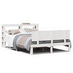 vidaXL Cadre de lit avec tête de lit blanc 150x200 cm bois pin massif