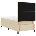 vidaXL Lit à ressort crème 90x200 cm Tissu
