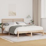 vidaXL Cadre de lit Marron 140 x 190 cm Bois massif en pin