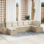 vidaXL Ensemble de canapé de jardin 7 Pièces Beige 55 x 62 x 69 cm