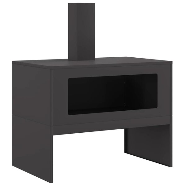 vidaXL Braise Noir 80 x 50 x 96 cm Acier laminé à froid