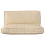 vidaXL Set de coussins de palette 2 Pièces Beige 120 x 80 x 12 cm