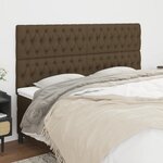 vidaXL Têtes de lit 4 Pièces Marron Foncé 100x7x78/88 cm Tissu