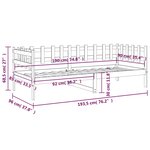 vidaXL Lit de jour Gris 90x190 cm Bois de pin massif