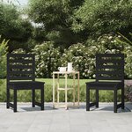 vidaXL Chaises de jardin lot de 2 noir 50x48x91 5 cm bois massif pin