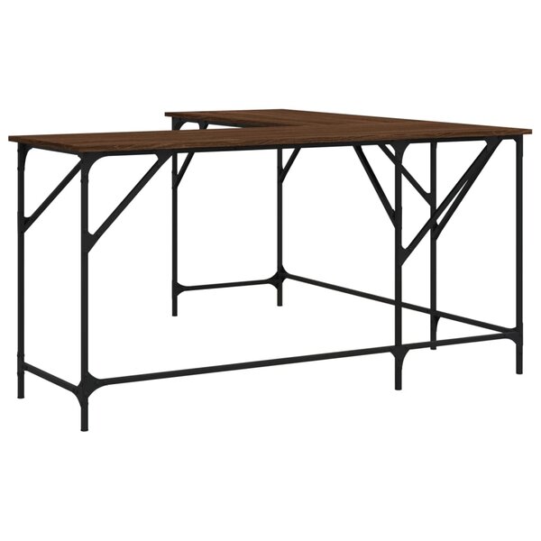 vidaXL Bureau chêne marron 149x149x75 cm bois d'ingénierie