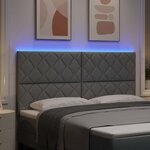 vidaXL Tête de lit avec des lumières à LED Gris clair 180 cm tissu