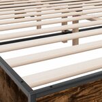 vidaXL Cadre de lit sans matelas chêne fumé 150x200 cm