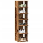 vidaXL Armoire à chaussures vieux bois 28x27x102 cm bois d'ingénierie