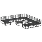 vidaXL Ensemble de canapé de jardin 13 Pièces Noir Aluminium