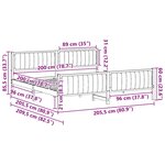 vidaXL Cadre de lit avec tête de lit marron et gris foncé 200 x 200 cm
