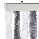 vidaXL Rideau anti-mouches gris et blanc 100x200 cm chenille