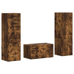 vidaXL Ensemble meuble TV 5 Pièces Chêne fumé Bois d'ingénierie