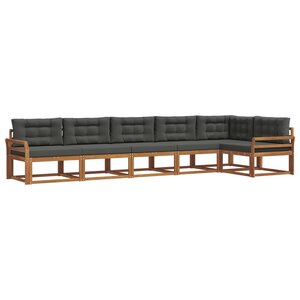 vidaXL Ensemble de canapés d'extérieur 6 Pièces Naturel et Anthracite
