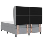 vidaXL Lit à ressorts avec matelas Gris clair 160 x 200 cm tissu
