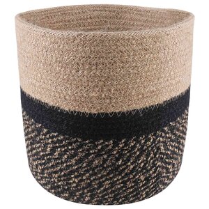 vidaXL Ensemble de Pots à Plantes 2 Pièces Naturel et noir Ø 21 x 21 cm