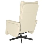vidaXL Fauteuil inclinable de massage et repose-pieds crème similicuir