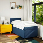 vidaXL Sommier à lattes de lit avec matelas Bleu 80x200 cm Tissu