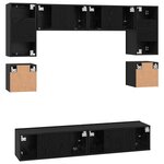 vidaXL Ensemble meuble TV 8 Pièces Chêne Noir 80 x 30 x 30 cm