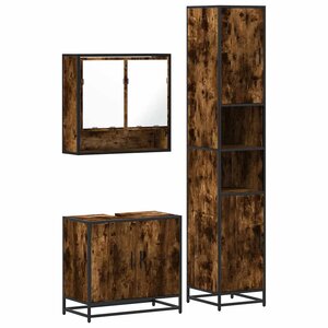 vidaXL Ensemble de meubles de salle de bain 3 Pièces Chêne fumé