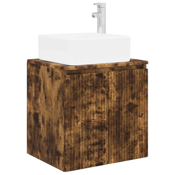 vidaXL Vanité de lavabo mural Chêne fumé 53 x 35 x 63 cm
