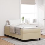 vidaXL Lit Box Spring avec Matelas Vert Clair  Taille Simple  en tissu velours côtelé.