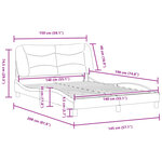 vidaXL Cadre de lit avec LED sans matelas gris clair 140x190 cm tissu