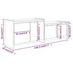 vidaXL Meuble TV Noir 146 5x35x50 cm Aggloméré
