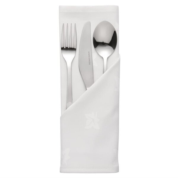 Serviette blanche en coton motif feuille de lierre 450 x 450 mm - lot de 10 - mitre -  - coton 450x450xmm