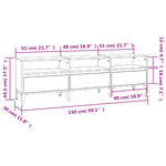 vidaXL Meuble TV gris béton 150x30x44 5 cm bois d'ingénierie
